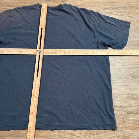Vintage‎ 90s distressed faded navy blue sun faded carhartt workwear pocket tee - Picture 4 of 5